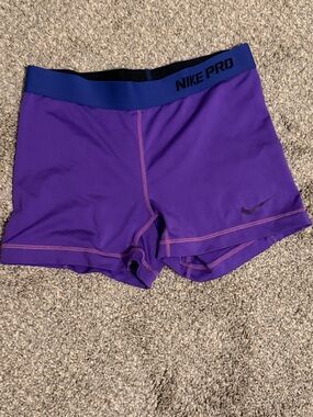 Nike Purple Performance Compression Shorts with Blue Trim